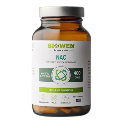 Biowen Nac (n-acetylo-l-cysteina) (400 mg) Suplement diety 100 kaps.