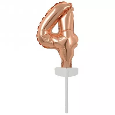 Amscan Balon foliowy mini cyfra 4 r�owe z�oto 8x12cm