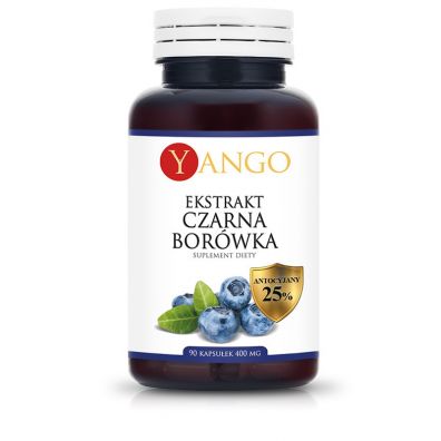 Yango Czarna borwka - ekstrakt 25% antocyjany Suplement diety 90 kaps.