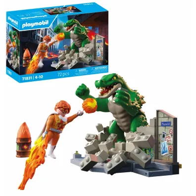 PLAYMOBIL Heroes Playmobil Bohaterski pojedynek z jaszczurem 71831