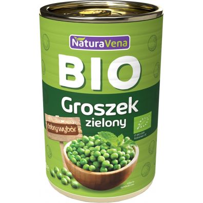 NaturaVena Groszek zielony konserwowy 400 g Bio