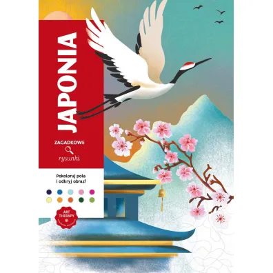 Art therapy. Kolorowanka antystresowa. Japonia.  Zagadkowe rysunki