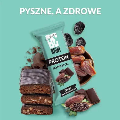BeRaw Baton protein 28% - surowe kakao w gorzkiej czekoladzie zestaw 6 x 40 g