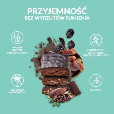 BeRaw Baton protein 28% - surowe kakao w gorzkiej czekoladzie zestaw 6 x 40 g