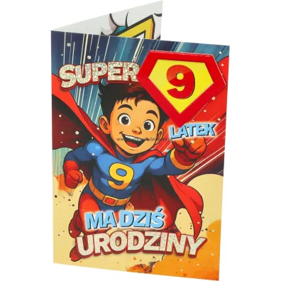 Yeku Karnet Urodziny 9 ch�opiec - Superbohater