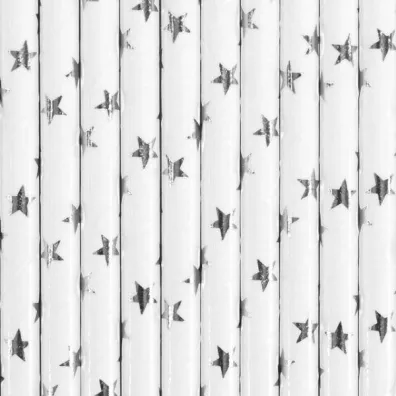 PartyDeco S�omki papierowe srebrne 19.5cm
