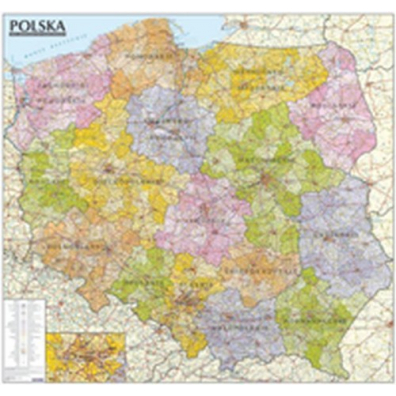 Polska mapa administracyjno-samochodowa 1:570 000 listwa