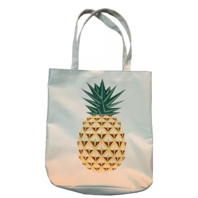 Bawe�niana torba z zamkiem i podszewk� - Ananas