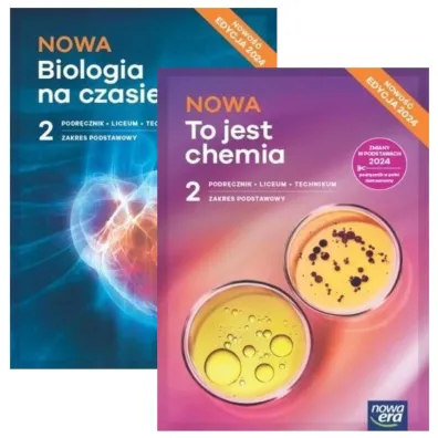 Pakiet: NOWA Biologia na czasie 2. Podr�cznik, NOWA To jest chemia 2. Podr�cznik. Liceum i technikum. Zakres podstawowy. Edycja 2024