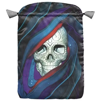 Satynowy woreczek na karty Tarota Santa Muerte Czaszka