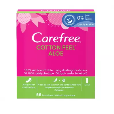 Carefree Cotton Feel wkadki higieniczne Aloe Vera Scent Normal 56 szt.