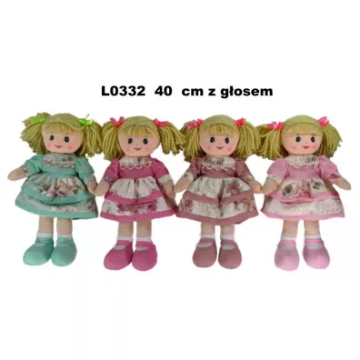 Lalka pluszowa z g�osem 40cm L0332 1szt.mix Sun-Day