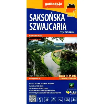 Sakso�ska Szwajcaria - cz�� zachodnia. Mapa turystyczna w skali 1:25 000