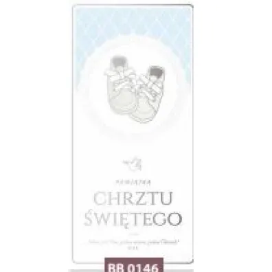 Art Nuvo Karnet Chrzest DL buciki niebieskie t�o BB 0146