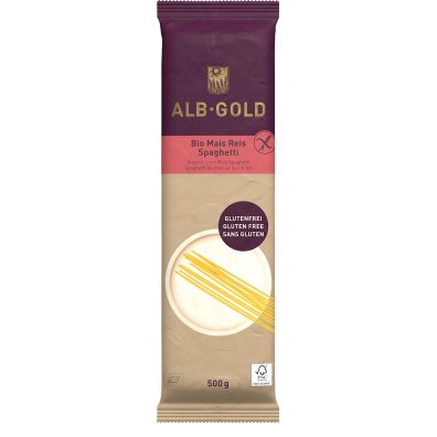 Alb-Gold Makaron kukurydziano-ryżowy spaghetti bezglutenowy 500 g Bio