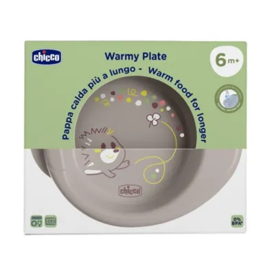 Chicco Talerz podgrzewany szary 6m+