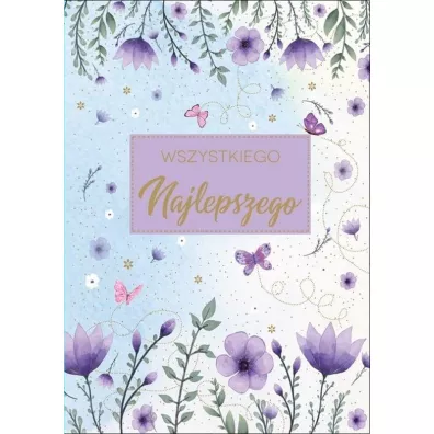 Kukartka Karnet B6 PR-133 Wszystkiego najlepszego kwiaty