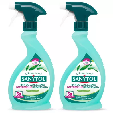 Sanytol Spray uniwersalny do czyszczenia i dezynfekcji o zapachu eukaliptusa Zestaw 2 x 500 ml