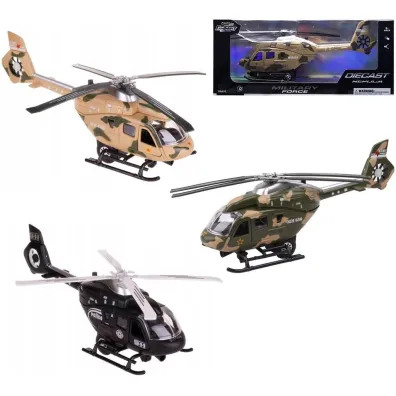Helikopter metal pull back ze �wiat�em i d�wi�kiem Trifox