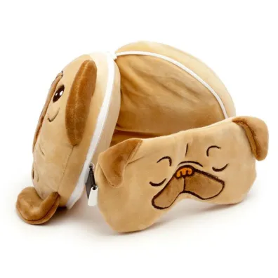 Puckator Pluszowa poduszka podr�na z opask� na oczy Relaxeazzz - Mops