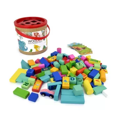 Klocki drewniane kolorowe 100 element�w z sorterem