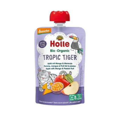 Holle Mus Tropikalny tygrysek (jab�ko - mango - marakuja) od 8 miesi�ca Demeter 100 g Bio
