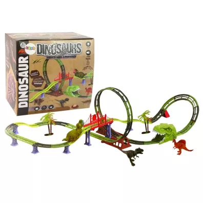 Tor samochodowy dinozaur ze �wiat�em i akcesoriami LeanToys
