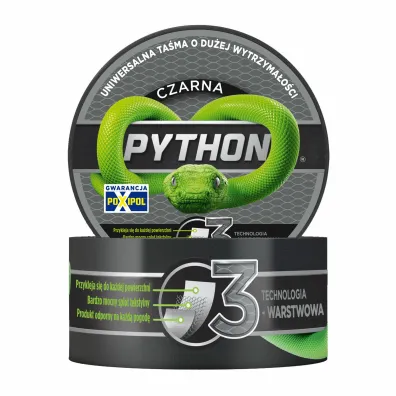 Python Uniwersalna ta�ma o du�ej wytrzyma�o�ci Czarna