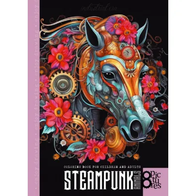Kolorowanka A4 8 obrazk�w Steampunk Ko�