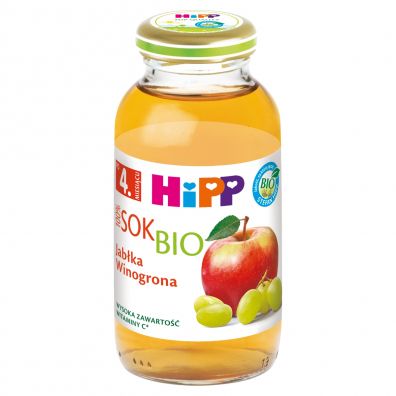 Hipp Sok 100% jabka-winogrona po 4. miesicu 200 ml Bio