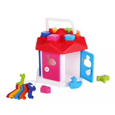 SORTER DOMEK EDUKACYJNY Z KLUCZAMI ZESTAW KLOCKI KSZTA�TY KOLORY Maksik