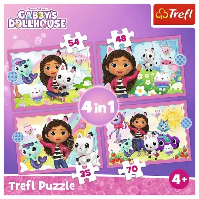 Puzzle 4w1 - Przygody Gabi. Koci Domek Gabi (35+48+54+70 el.) Trefl