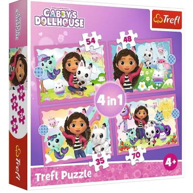 Puzzle 4w1 - Przygody Gabi. Koci Domek Gabi (35+48+54+70 el.) Trefl