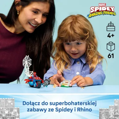 LEGO Marvel Spidey na motocyklu kontra Rhino 11206