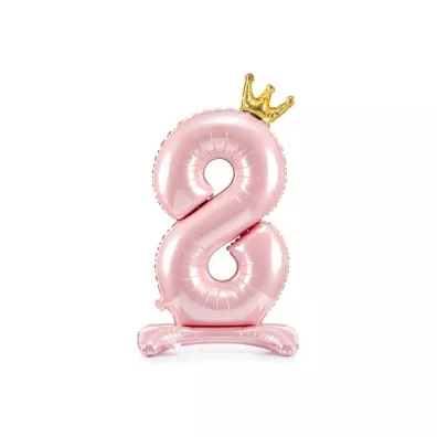 PartyDeco Stoj�cy balon foliowy 8 jasny r� 84cm