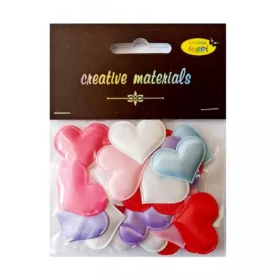 Galeria Hobby Aplikacje materia�owe serca mix 3cm