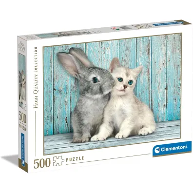 Puzzle 500 el. Kotek i Kr�lik Clementoni