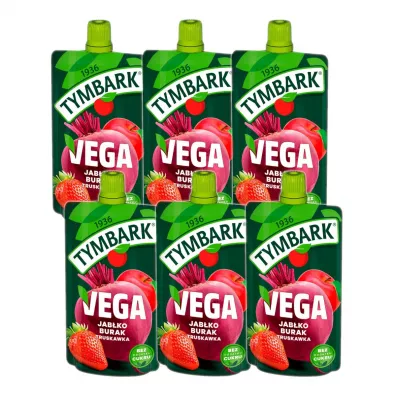 Tymbark Mus Warzywa owoce - jabko, burak i truskawka Zestaw 6 x 100 g