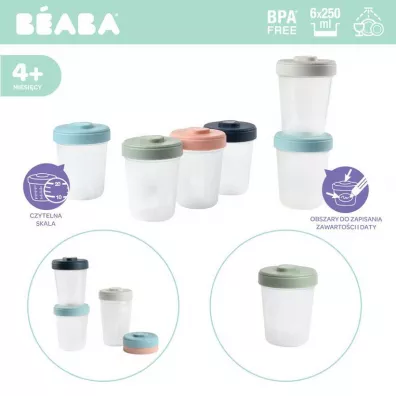 Beaba Zestaw soiczkw Clip 6 x 250 ml 6 szt.