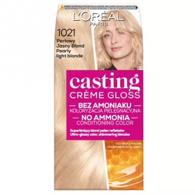 LOreal Paris Casting Creme Gloss farba do w�os�w 1021 Jasny Per�owy Blond