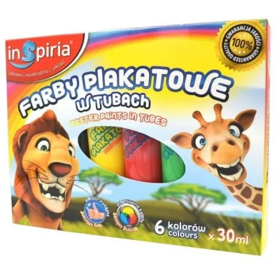 InSpiria Farby plakatowe w tubach 6 x 30 ml