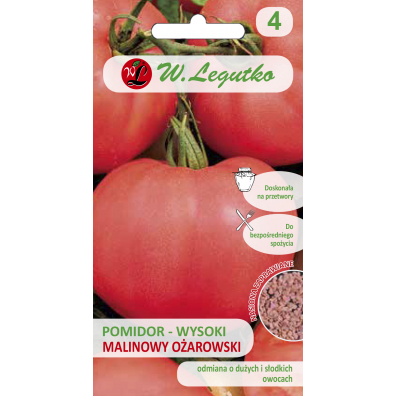 W.Legutko Pomidor gruntowy wysoki Malinowy Ożarowski nasiona inkrustowane 0.5 g