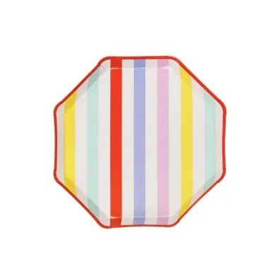 PartyDeco Talerzyki Paski 24.5x24.5cm