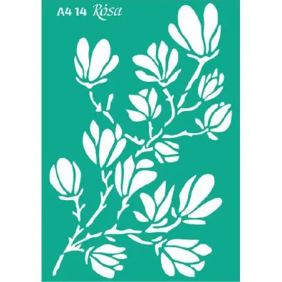 Rosa Szablon samoprzylepny wielokrotnego u�ytku magnolia 21x29.7cm