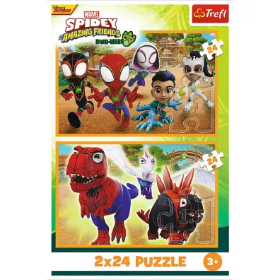 Puzzle 2x24 el. Spidey i dinozaury Trefl