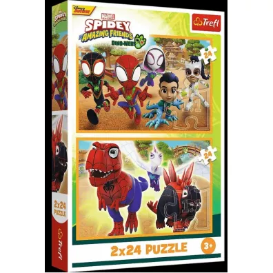 Puzzle 2x24 Spidey i dinozaury TREFL