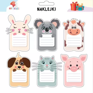 All4Kids Naklejki zwierzaki na szafk� i zeszyt 2