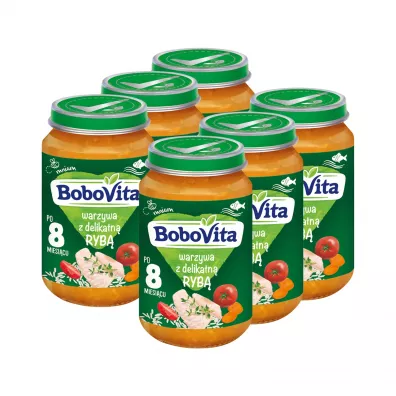 BoboVita Obiadek Warzywa z delikatn ryb po 8 miesicu Zestaw 6 x 190 g