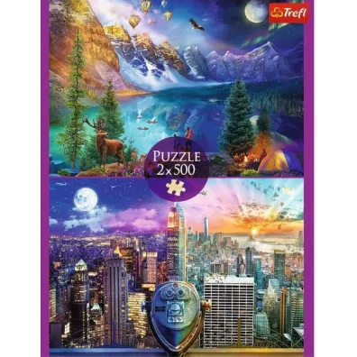 Puzzle 2x500 el. Wycieczka po Ameryce Trefl