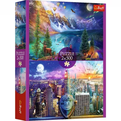Puzzle 2x500 el. Wycieczka po Ameryce Trefl